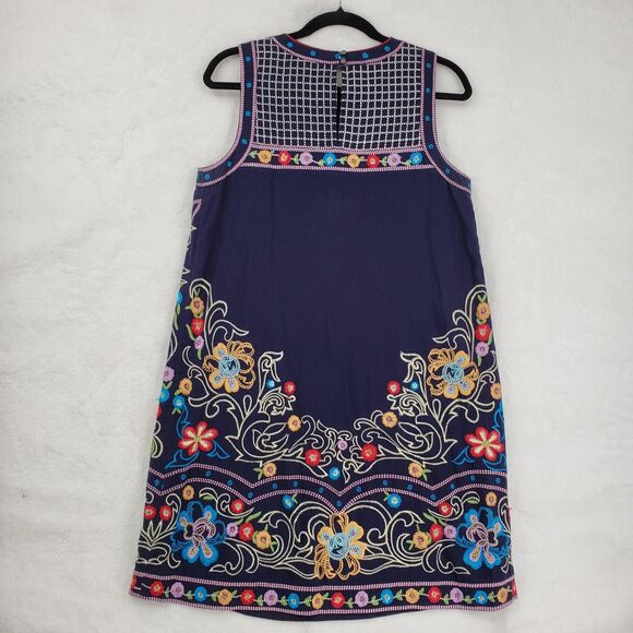 Maeve Dress Womens 6 Floral Embroidered Boho Sleeveless Lined Anthropologie - Picture 3 of 11